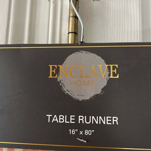 NWT Enclave Plaid Table Runner Rust & White Fall Thanksgiving Halloween Harvest - Picture 2 of 5